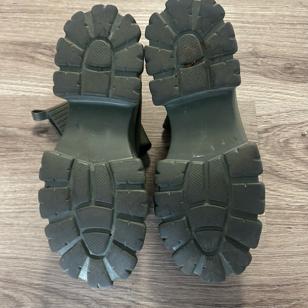 Dark green sock boots